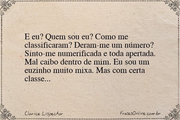 Frase de Clarice Lispector