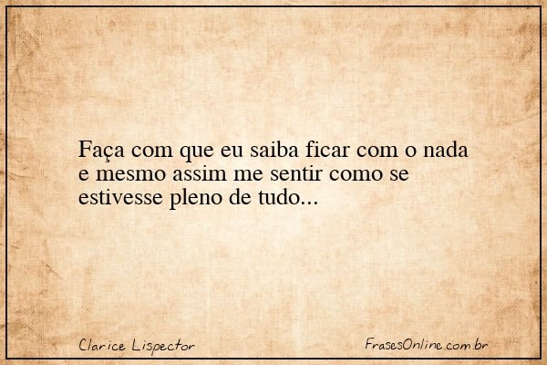 Frase de Clarice Lispector