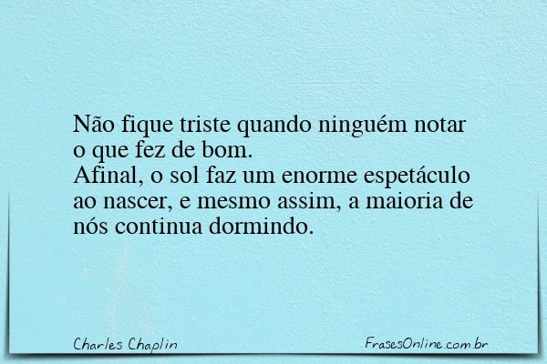 Frase de Charles Chaplin