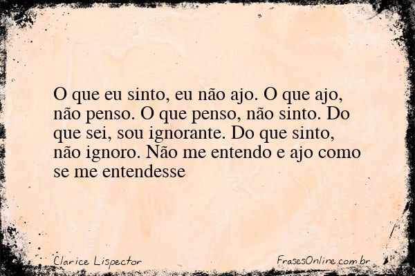 Frase de Clarice Lispector