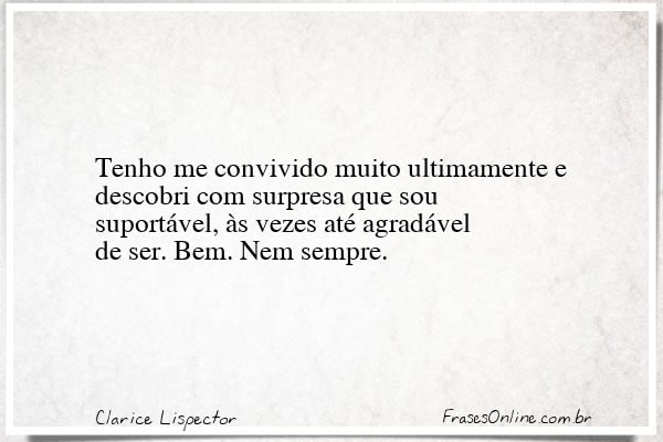 Frase de Clarice Lispector